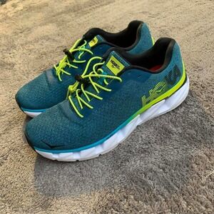 HOKA One One Blue and Green Evelon Men's Running Shoes